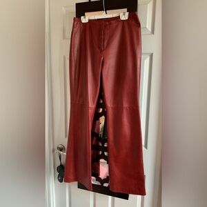 Danier Red Leather Pants
